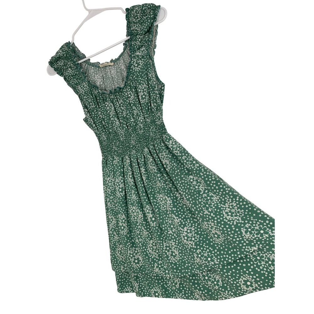 Pacsun LA Hearts Smocked Summer Peasant Dress Elastic Ruffle Neck Sz S RW10335
